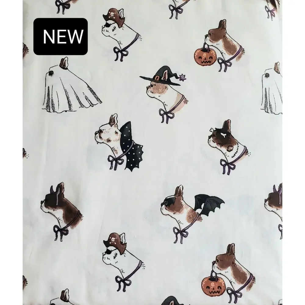Halloween Queen Sheet Set Cath Kidston Spooky Dogs French Bulldog Cotton NEW